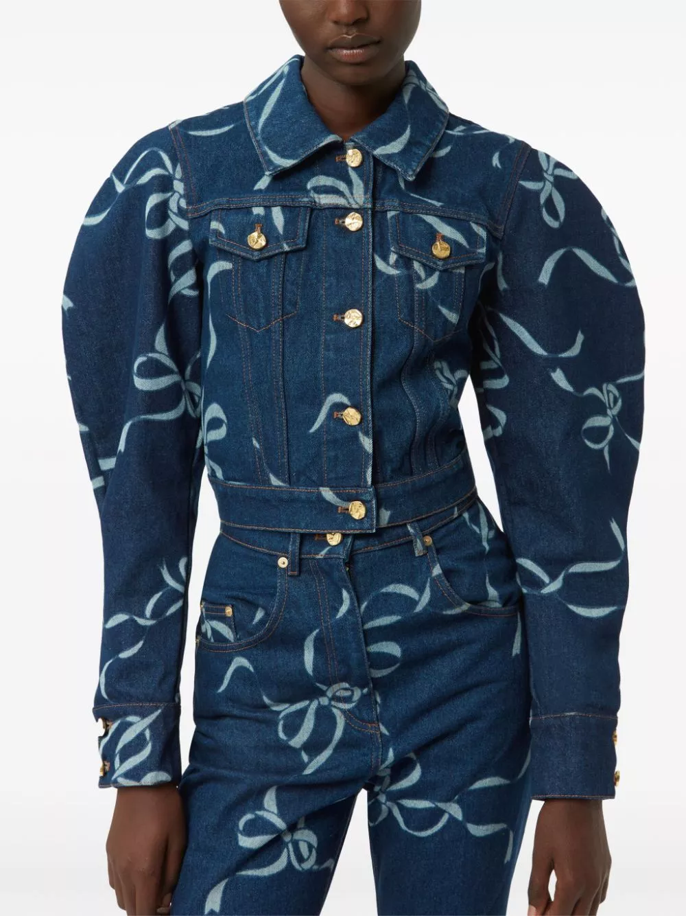 Affordable Nina Ricci bow-print denim jacket Women 0122