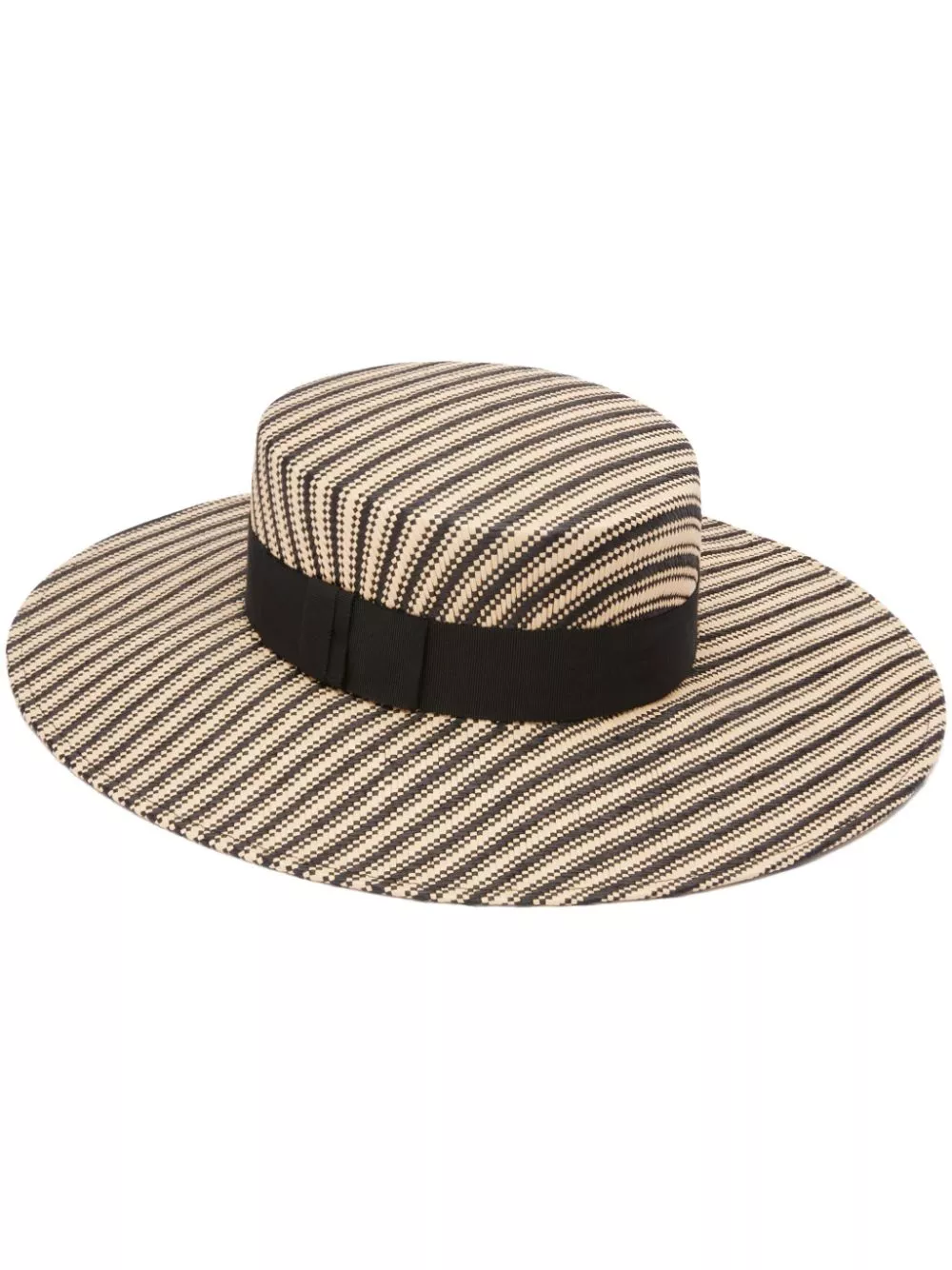 Nina Ricci striped raffia canotier hat Women 0116