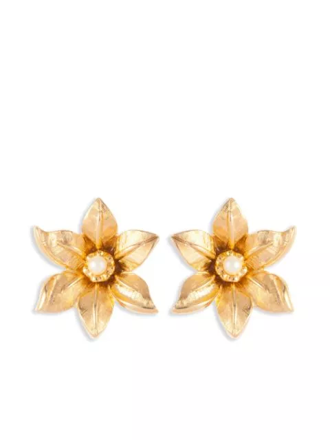 Affordable Nina Ricci 1980s pre-owned floral motif clip-on earrings Women 0124