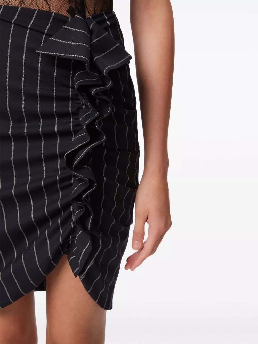 Affordable Nina Ricci Pinstripe Draped Mid Skirt Women 0113