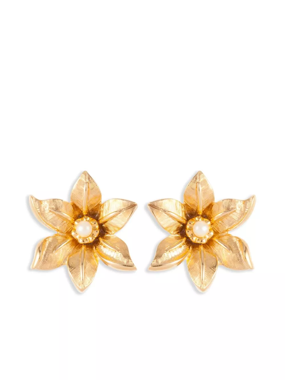 Cheap Nina Ricci 1980s pre-owned floral motif clip-on earrings Women 0123