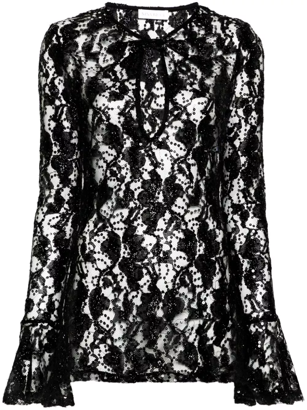 Affordable Nina Ricci sequinned sheer-lace top Women 0122