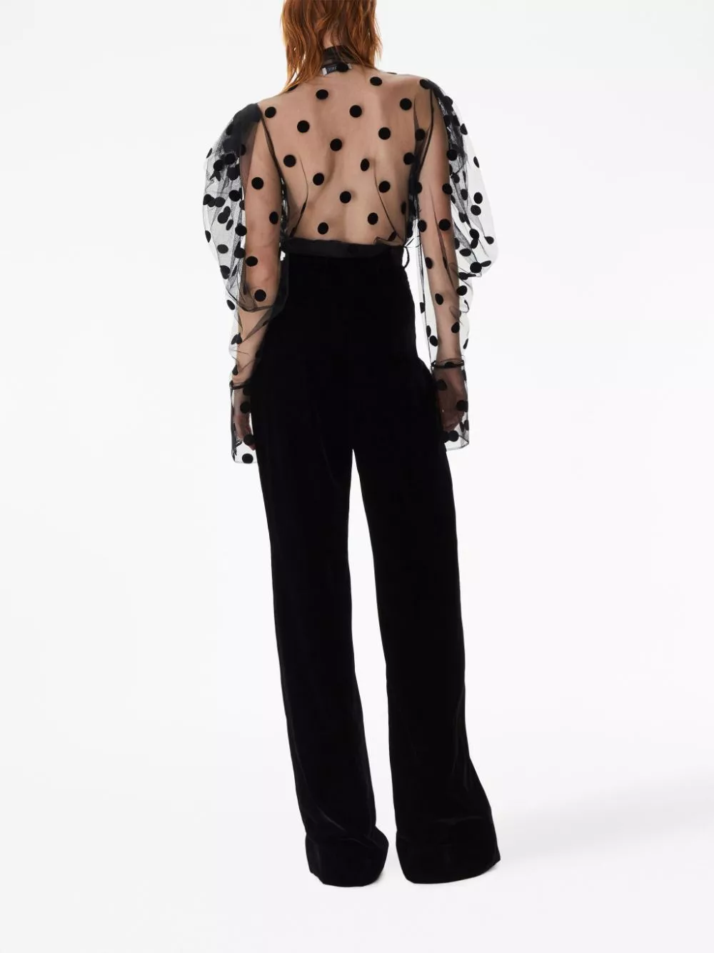 Affordable Nina Ricci polla-dot embroidered tulle shirt Women 0113