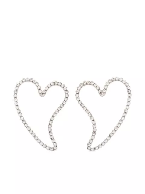 Cheap Nina Ricci heart rhinestone-embellished earrings Women 0120