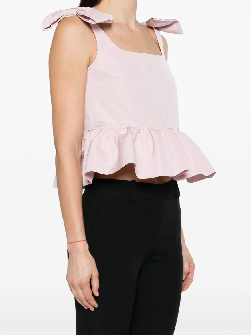 Cheap top bow-detail Women Ricci Nina peplum 0213