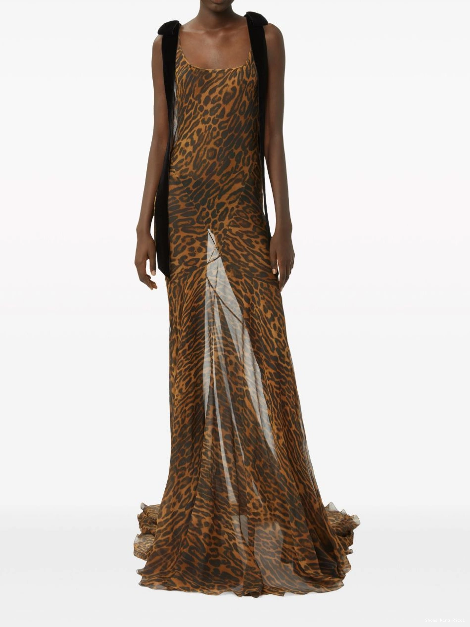 Affordable dress leopard-print Nina silk maxi Ricci Women 0213