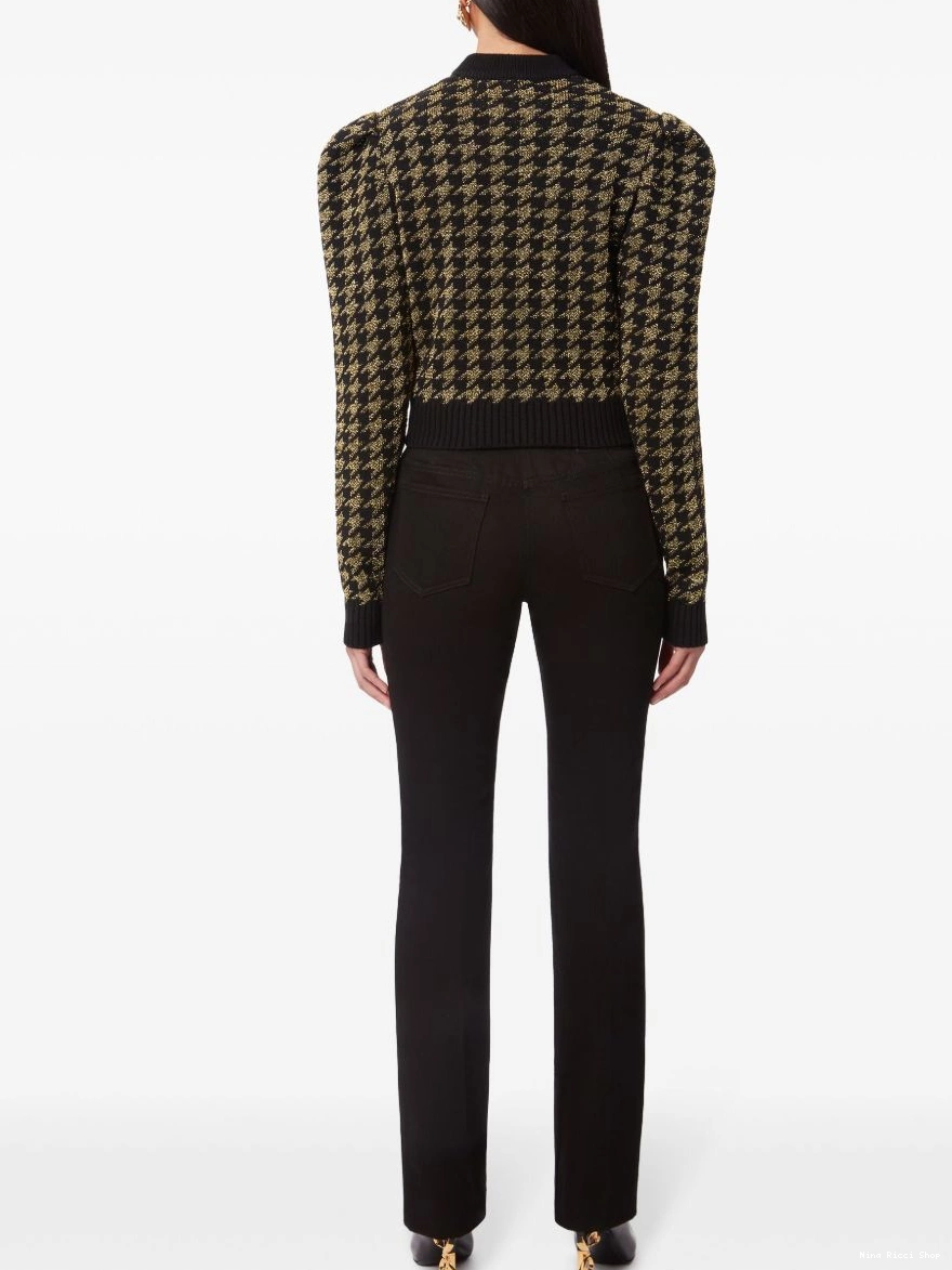 Affordable sweater jacquard Ricci Nina Women houndstooth 0209