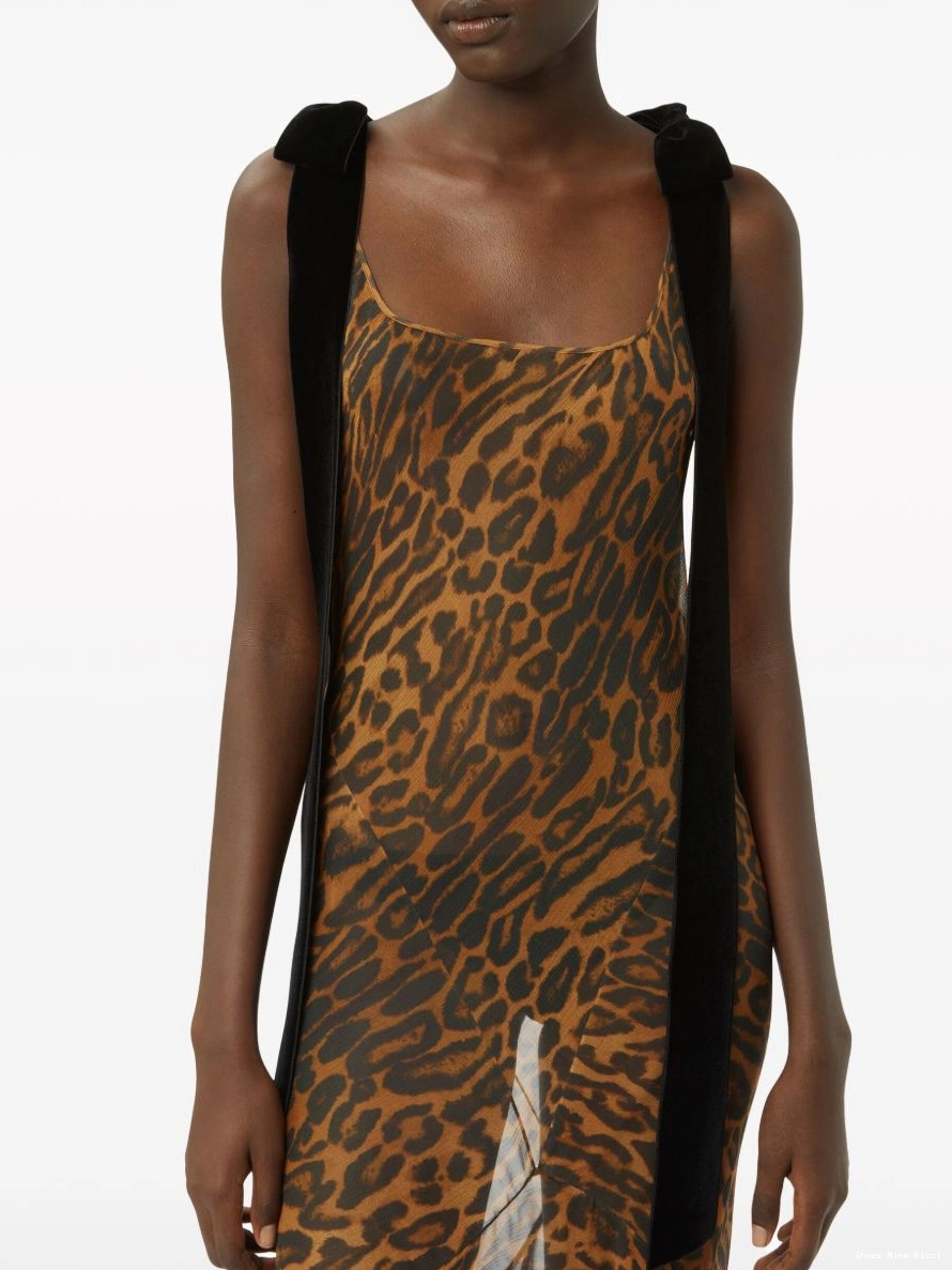 Affordable dress leopard-print Nina silk maxi Ricci Women 0213