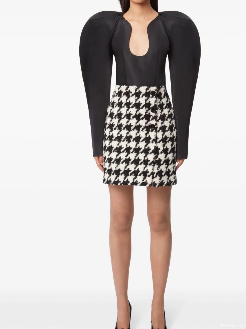 Affordable Women Houndstooth Skirt Nina Ricci Mini 0224