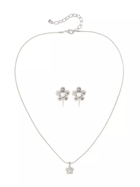 Cheap Nina Ricci 1980s crystal-embellished floral necklace earring set Women 0203