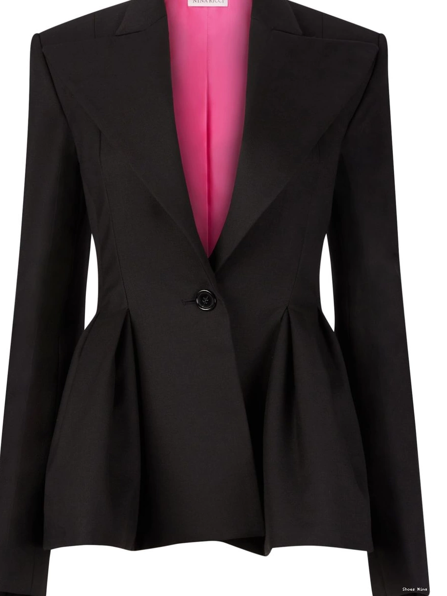 Affordable blazer Nina Women peplum Ricci wool hem 0214